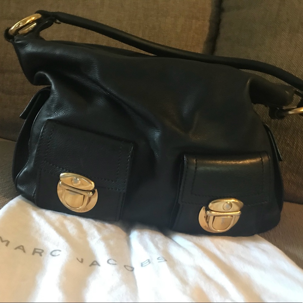 Marc Jacobs multi pocket leather hobo bag